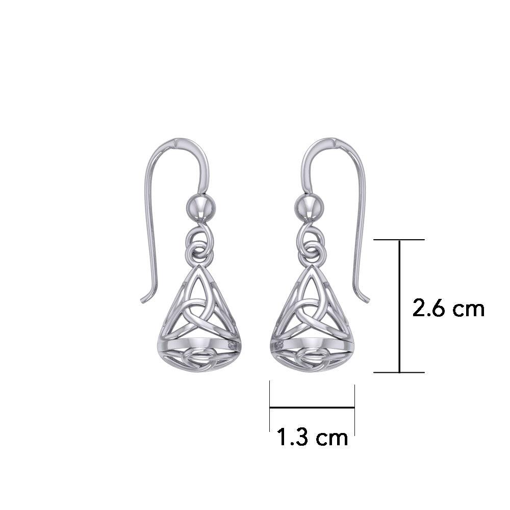 Celtic Knotwork Triquetra Filigree Sterling Silver Earrings TE683