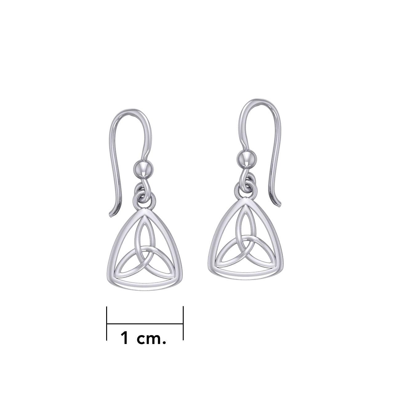 Adorned by the timeless Celtic Triquetra ~ Sterling Silver Dangling Earrings TE745