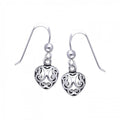 Celtic Heart Spiral Filigree Sterling Silver Earrings TE754