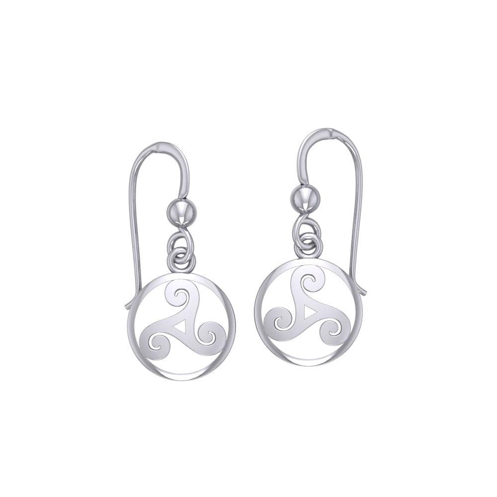 Celtic Threefold Sterling Silver Earrings TE854