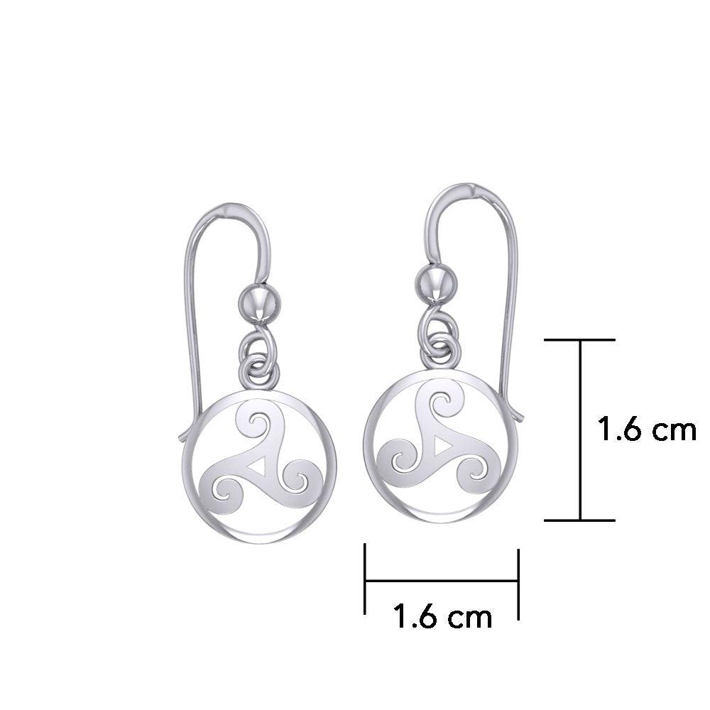 Celtic Threefold Sterling Silver Earrings TE854