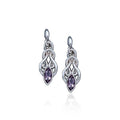 Celtic Knotwork Sterling Silver Post Earrings With Gems TE861