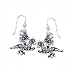 Clawing Dragon Sterling Silver Earrings TE993 | Earrings | Wiccan Center
