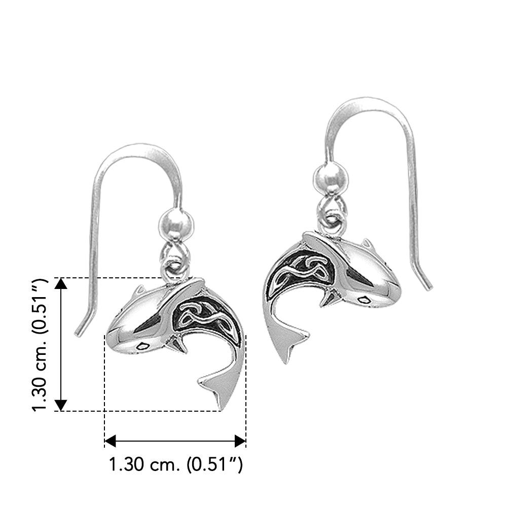 Celtic Shark Sterling Silver Earrings TER029