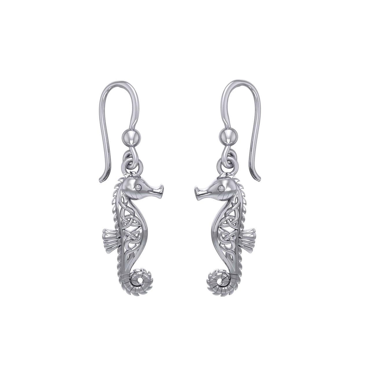Celtic Knots Seahorse Sterling Silver Earrings TER033