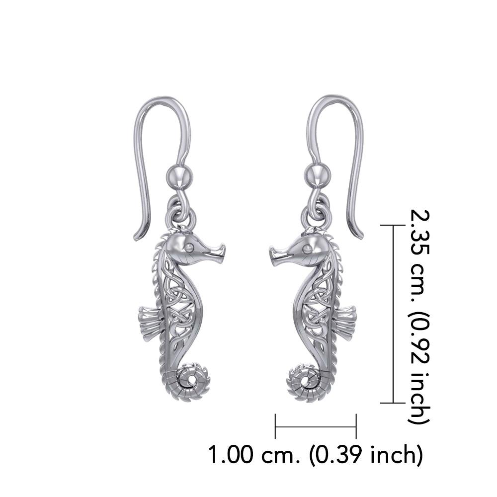 Celtic Knots Seahorse Sterling Silver Earrings TER033