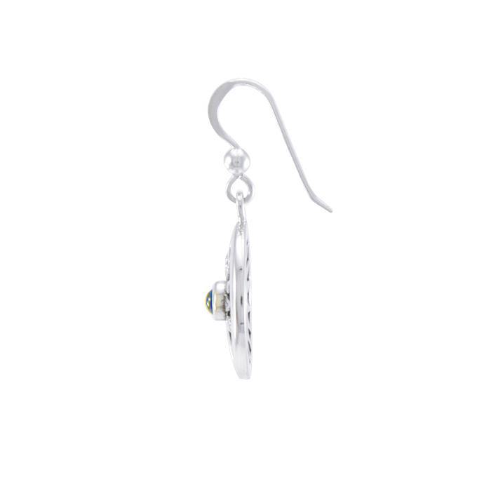 Celtic Knots Compass Sterling Silver Earrings with Gemstone TER035