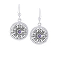 Celtic Knots Compass Sterling Silver Earrings with Gemstone TER035