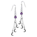 Celtic Knotwork Silver Crescent Moon Earrings TER100