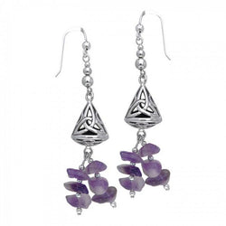 Celtic Knotwork Silver Triquetra Earrings TER106 | Earrings | Wiccan Center