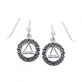 Celtic AA Symbol Sterling Silver Earrings TER110