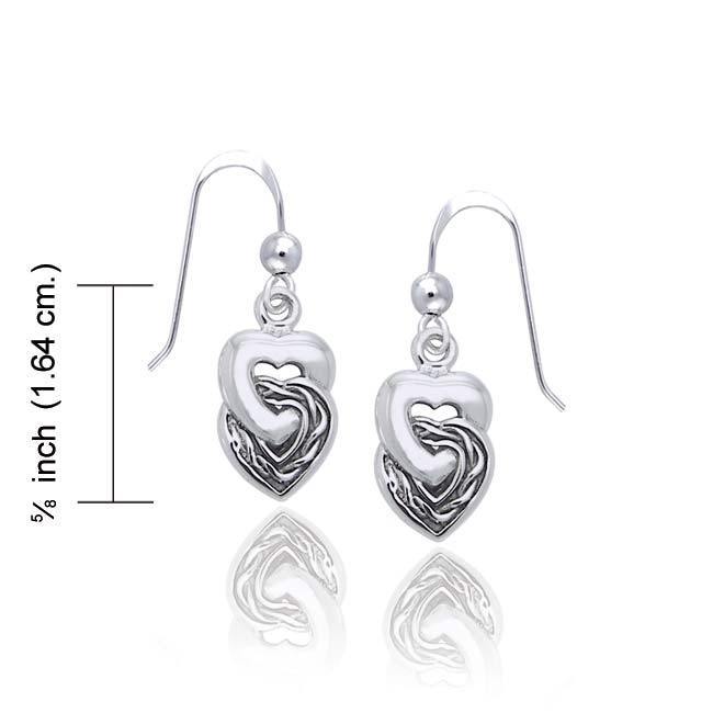 Celtic Heart Silver Earrings TER1175
