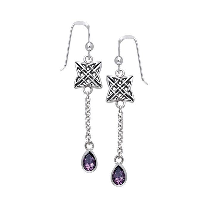 Celtic Quaternary Knot Silver Earrings TER121