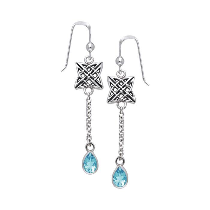 Celtic Quaternary Knot Silver Earrings TER121