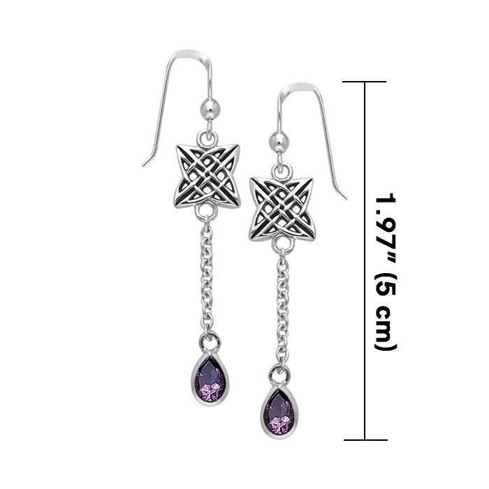 Celtic Quaternary Knot Silver Earrings TER121