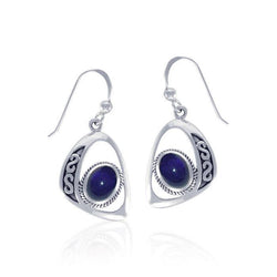 Modern Celtic Elegant Silver Earrings with Stone TER1241 | Earrings | Wiccan Center