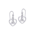 Celtic Heart Trinity Knot Sterling Silver Earrings TER1292