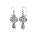 Modern Celtic Cross Sterling Silver Earrings TER1381