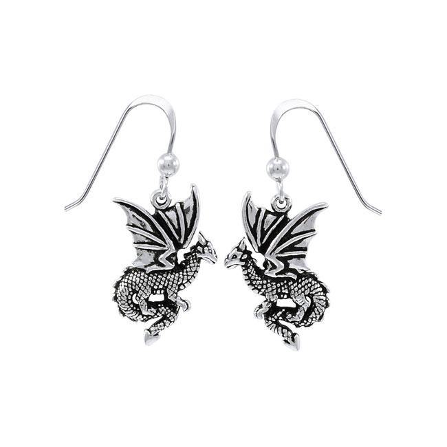 Fantasy Dragon Sterling Silver Earrings TER1475