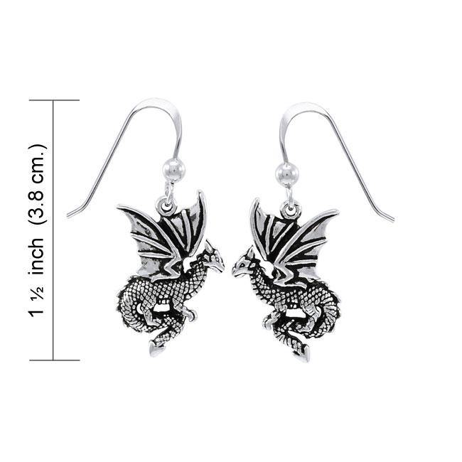 Fantasy Dragon Sterling Silver Earrings TER1475