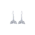 Celtic Whale Tail Sterling Silver Earrings TER1612