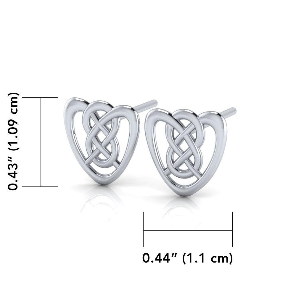 Celtic Heart Sterling Silver Post Earrings TER1655