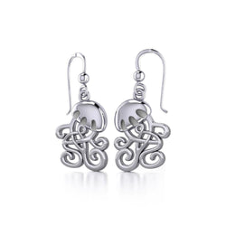 Jellyfish with Celtic Tail Silver Earrings TER1734 | Earrings | Wiccan Center