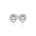 Small Celtic Heart Silver Post Earrings TER1748
