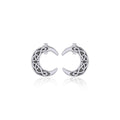 Celtic Crescent Moon Sterling Silver Post Earrings TER1758