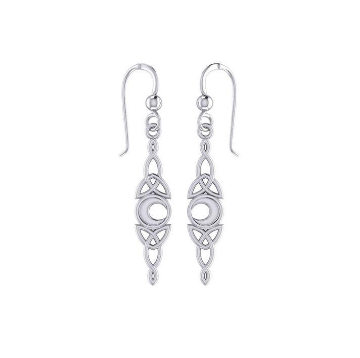 Celtic Moon Woven Design Sterling Silver Earrings TER1795