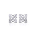 Celtic Knotwork Brigid Cross Silver Post Earrings TER1803