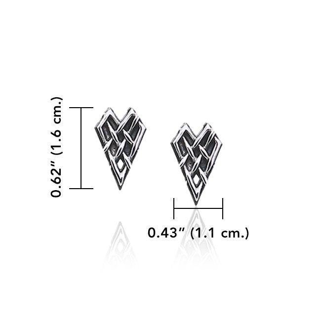 Celtic Knotwork Triangle Silver Post Earrings TER1804