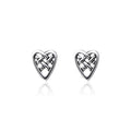 Celtic Knotwork Heart Sterling Silver Post Earrings TER1805