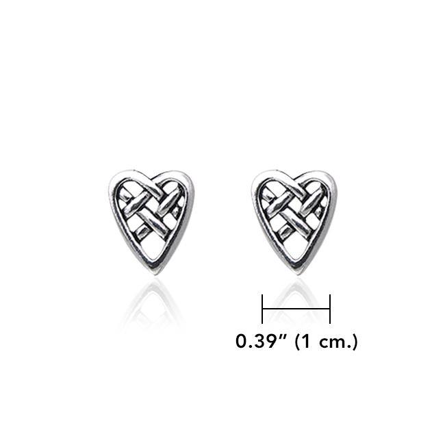 Celtic Knotwork Heart Sterling Silver Post Earrings TER1805