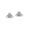 Celtic Twin Trinity Knot Silver Post Earrings TER1806
