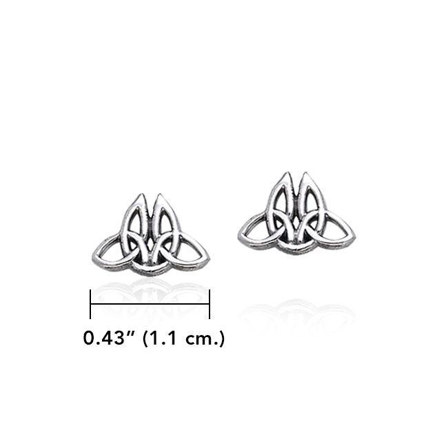 Celtic Twin Trinity Knot Silver Post Earrings TER1806