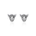 Celtic Twin Trinity Knot Silver Post Earrings TER1807
