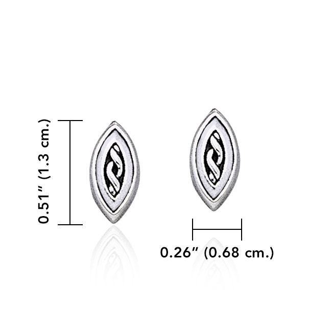 Celtic Knotwork Marquise Shape Silver Post Earrings TER1809