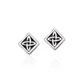 Celtic Knotwork Square Silver Post Earrings TER1810