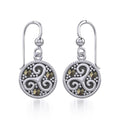 Celtic Spiral Triskele Silver Earrings with marcasite TER1827