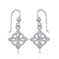 Celtic Quaternary Knot Silver Earrings with Gemstone TER1832
