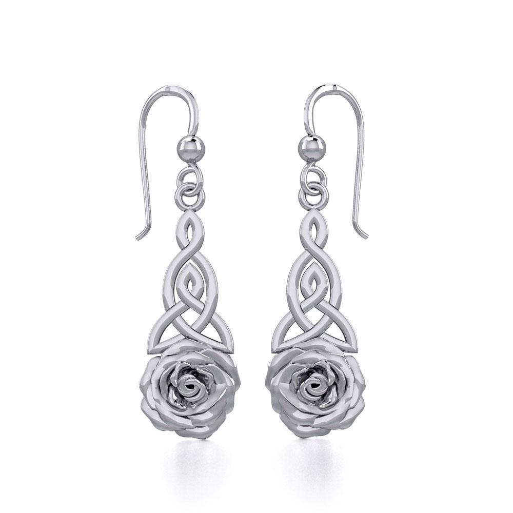 Celtic Trinity Rose Sterling Silver Earrings TER1851