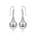 Heart Claddagh with Celtic Trinity Knot Sterling Silver Earrings with Gemstone TER1882