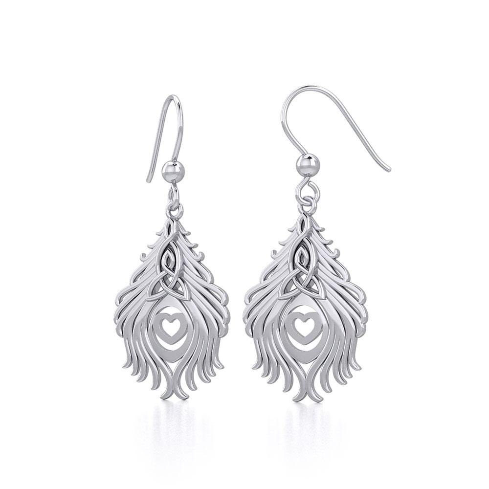 Celtic Peacock Tail Sterling Silver Earrings TER1915