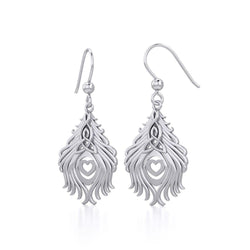 Celtic Peacock Tail Sterling Silver Earrings TER1915 | Earrings | Wiccan Center
