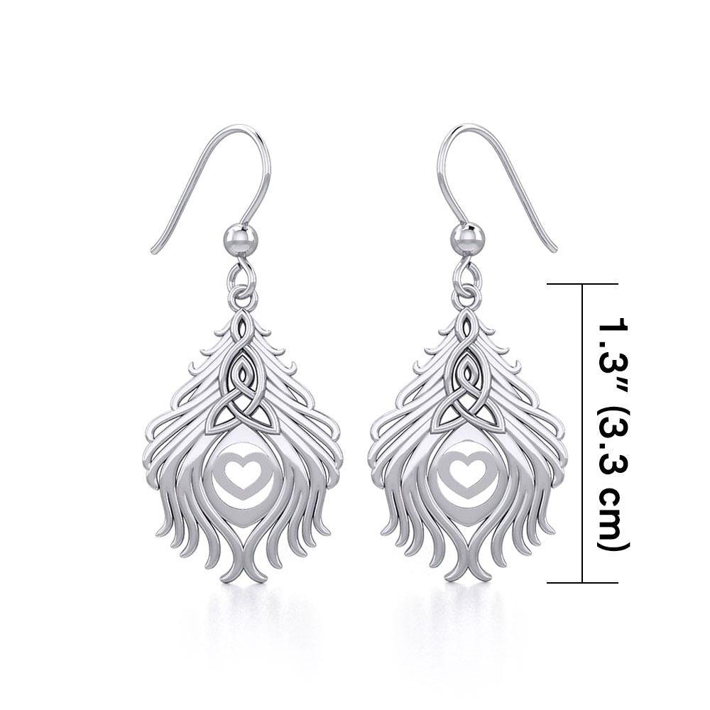 Celtic Peacock Tail Sterling Silver Earrings TER1915
