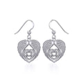 Angel Wing with Celtic Heart Silver Earrings TER1920