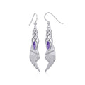 Celtic Knot Angel Wing Silver Earrings with Marquise Gemstone TER1928