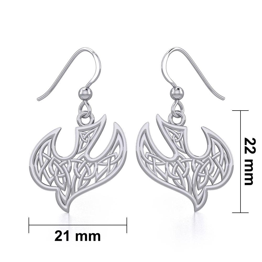 Celtic Knotwork Bird Silver Earrings TER1932