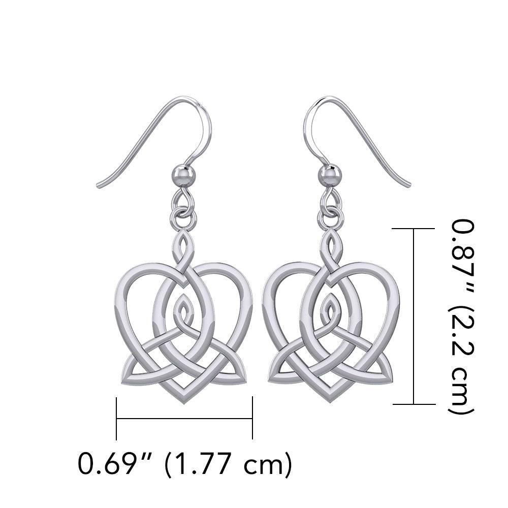 Celtic Motherhood Triquetra or Trinity Heart Sterling Silver Earrings TER1948